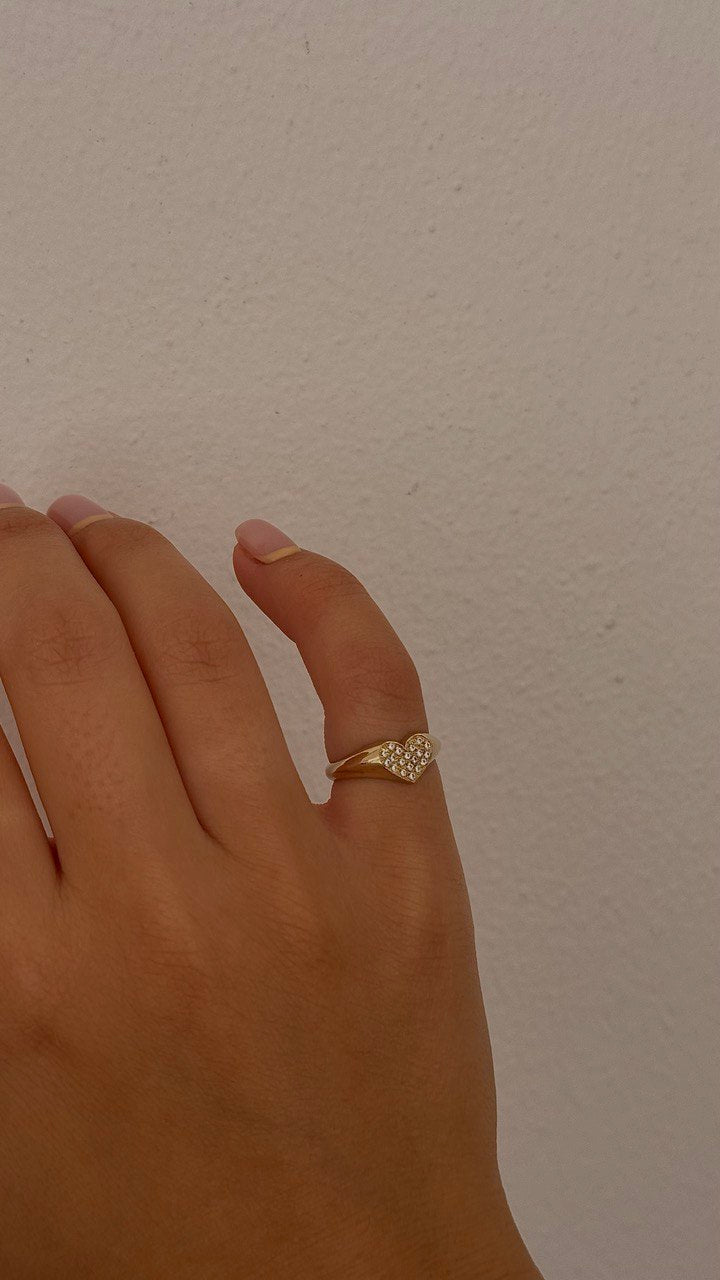 Or ring 14k gold & zircons