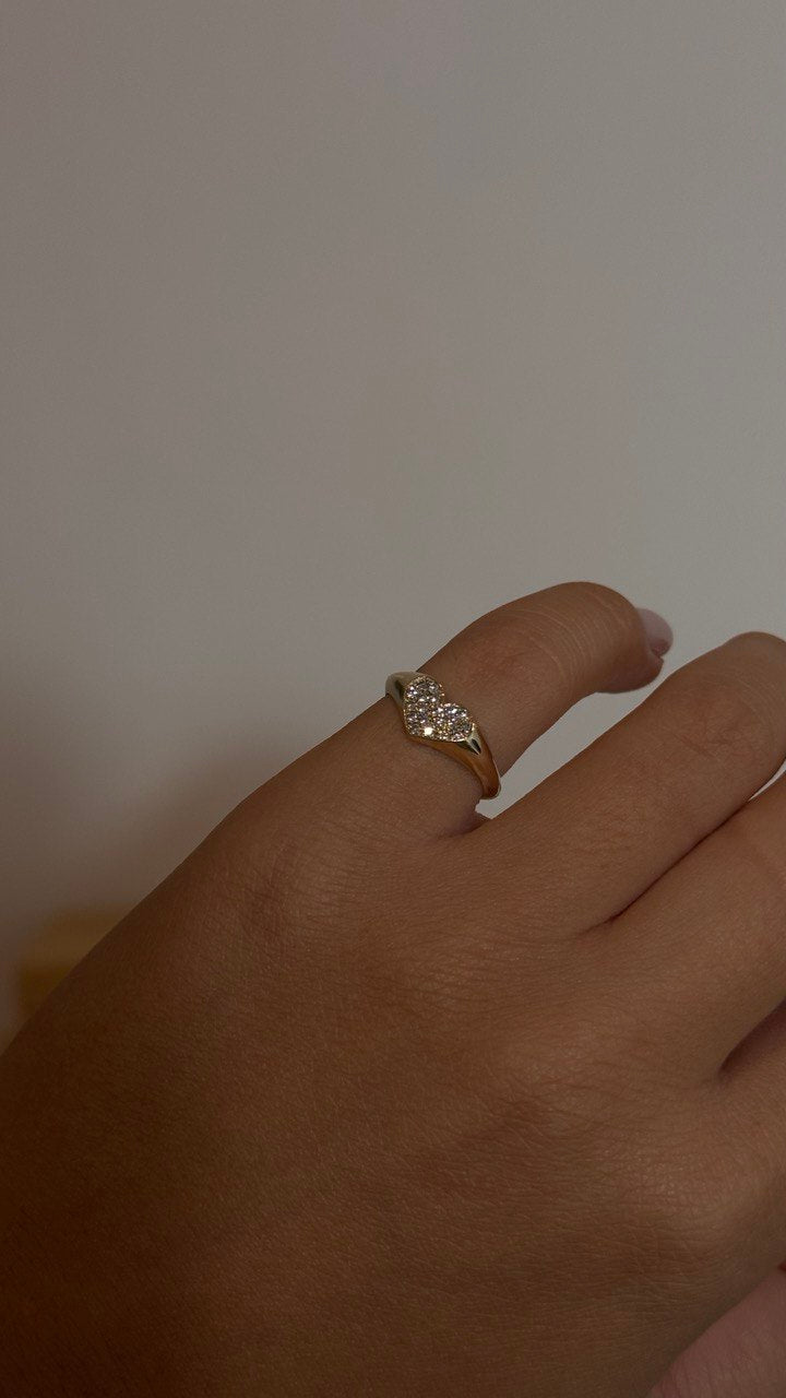 Or ring 14k gold & diamonds