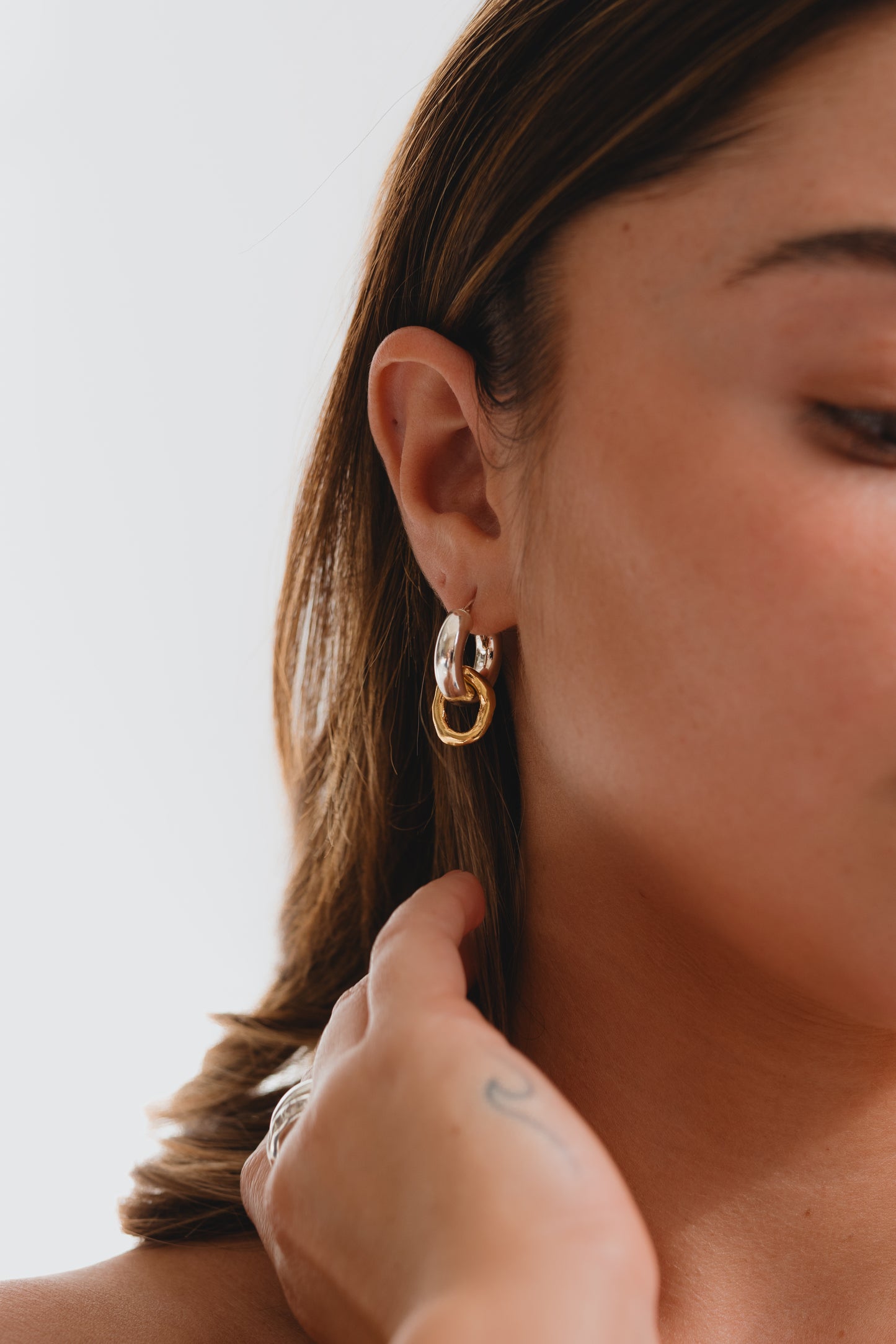 Bombai Silver Earrings - MIX GOLD
