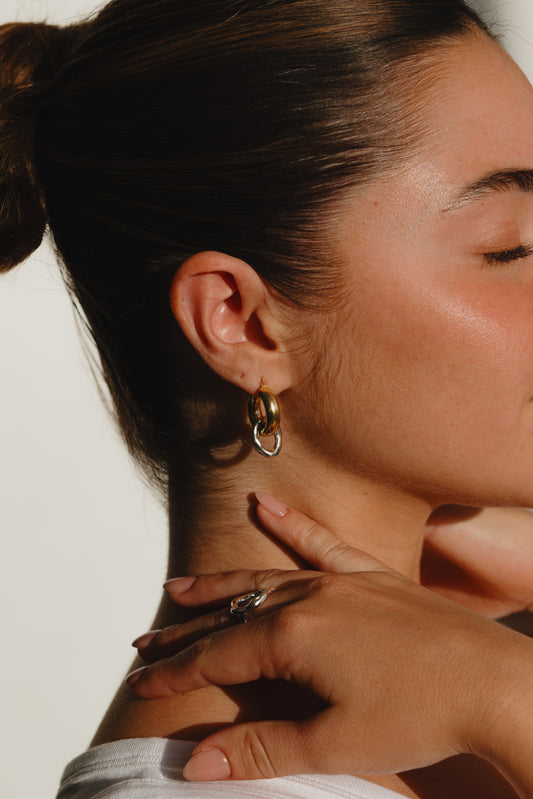 Bombai Gold Earrings - MIX SILVER